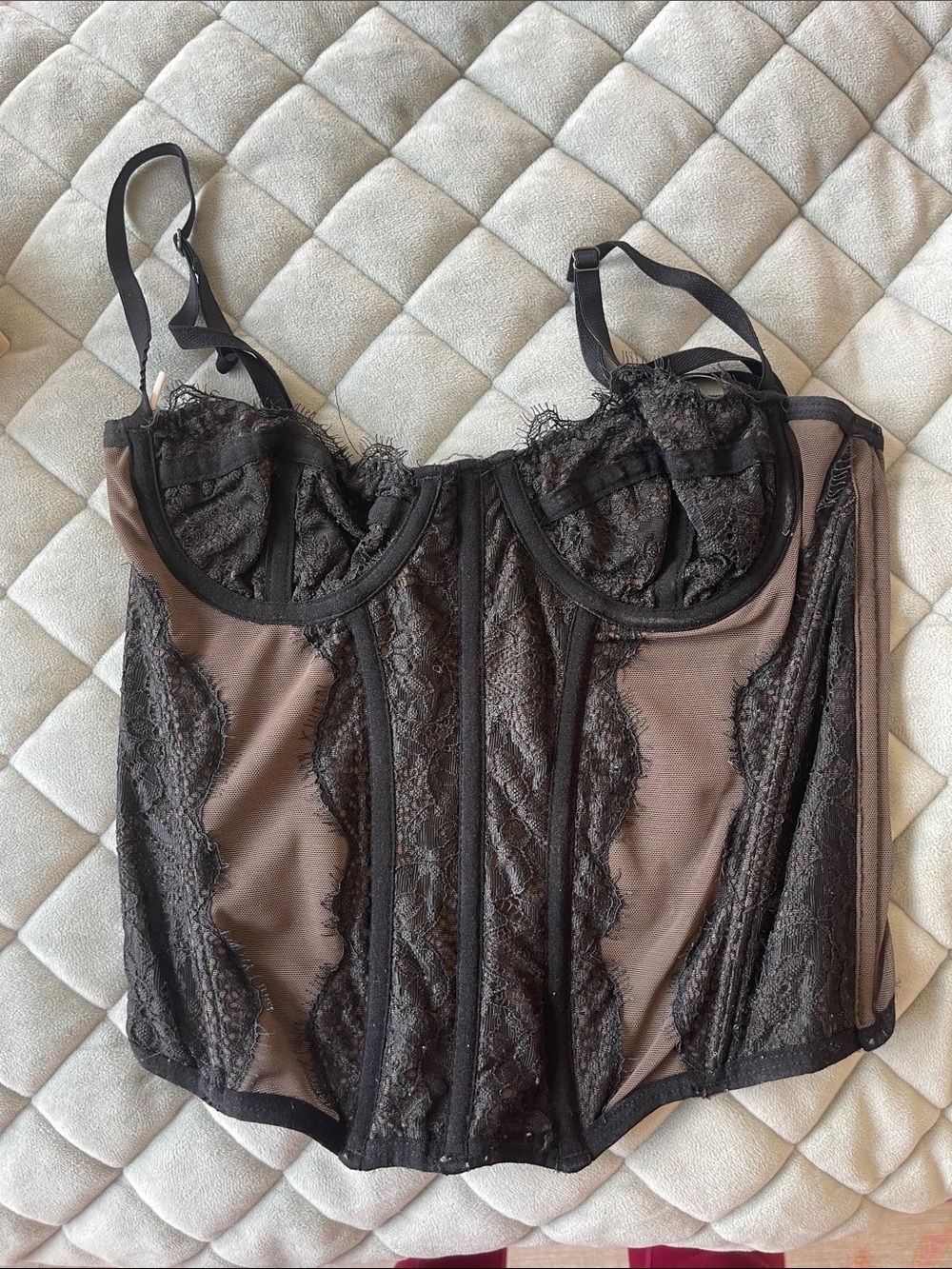 Urban Outfitters Black Lace Corset Bustier Top
